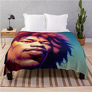 Jimi Guitar Hero  Throw Blanket