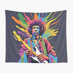 Psychedelic Jimmy Hendrix and his Guitar Tapestry