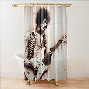 Jimi Hendrix and Guitar Shower Curtain