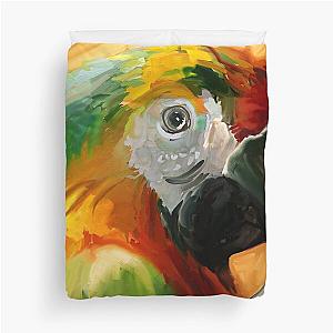 Oil Painting of Parrot in memory of Jimmy Buffett Duvet Cover