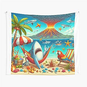 Volcanic eruption in Jimmy Buffett country Tapestry