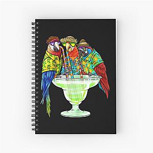 Parrots Drinking Margarita On Summer Vacation Birds, Jimmy Buffett margaritaville Spiral Notebook