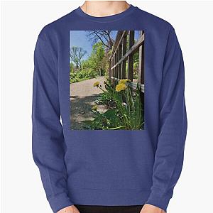 Dandelion Growing by a Wooden Fence Pullover Sweatshirt RB0301