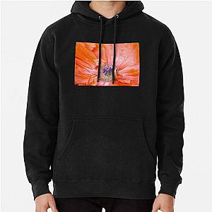 Brilliant Orange Oriental Poppy Flower Up Close Pullover Hoodie RB0301