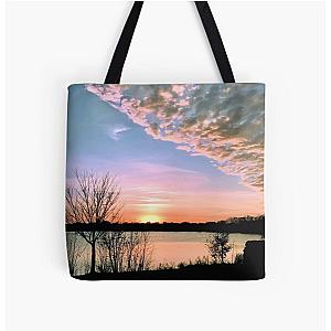 Clearing Cloud Front at Sunset Over Lake All Over Print Tote Bag RB0301