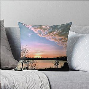 Clearing Cloud Front at Sunset Over Lake Throw Pillow RB0301