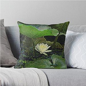 Water Lily Sheltered by its Own Leaves Throw Pillow RB0301