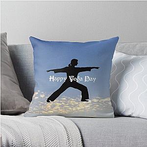 Happy Yoga Day Throw Pillow RB0301