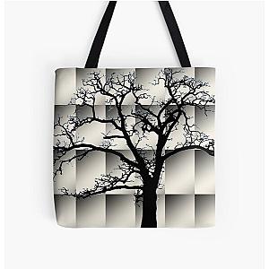 Leafless Oak on Gradient Pattern All Over Print Tote Bag RB0301