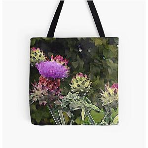 Artichoke Flower Painting All Over Print Tote Bag RB0301