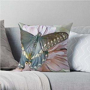 Black Swallowtail Butterfly Drawn Lightly Throw Pillow RB0301