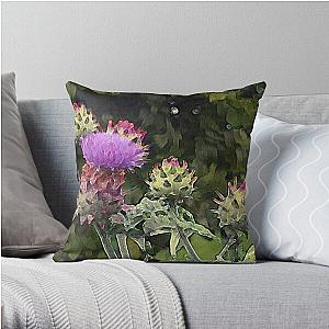 Artichoke Flower Painting Throw Pillow RB0301