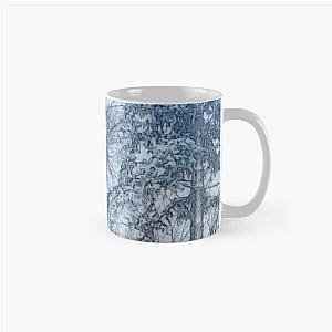 Snowfall with Evergreen and a Little Brick House painting Classic Mug RB0301