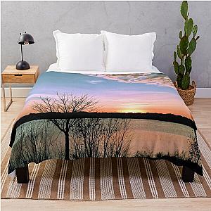 Clearing Cloud Front at Sunset Over Lake Throw Blanket RB0301