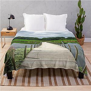 Walking in a Wetland on a Boardwalk Throw Blanket RB0301