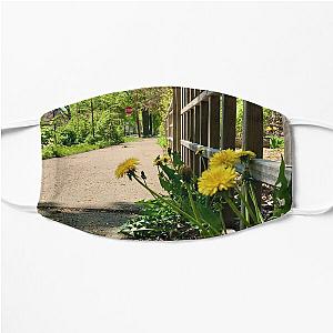 Dandelion Growing by a Wooden Fence Flat Mask RB0301