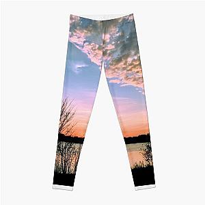 Clearing Cloud Front at Sunset Over Lake Leggings RB0301