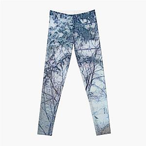 Snowfall with Evergreen and a Little Brick House painting Leggings RB0301