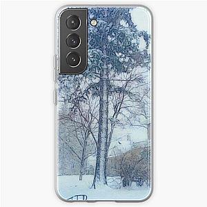 Snowfall with Evergreen and a Little Brick House painting Samsung Galaxy Soft Case RB0301