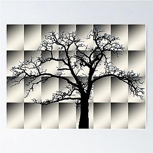 Leafless Oak on Gradient Pattern Poster RB0301