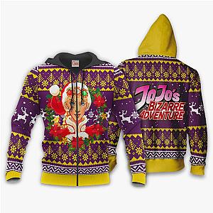 JoJo's Bizarre Adventure Giorno Giovanna Ugly Christmas Zipped Hoodie