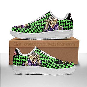 JoJo's Anime Shoes - Gyro Zeppeli Air Force Sneakers Custom  Fan Gift Idea PT06