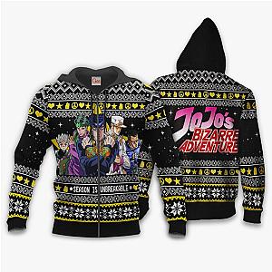 JoJo's Bizarre Adventure Ugly Christmas Hoodie Zip Xmas New Design V1