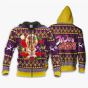 Giorno Giovanna Ugly Christmas Zip Hoodie JoJo's Bizarre Adventure Anime VA11