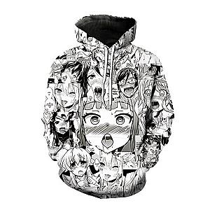 Ahegao Hoodies - Ahegao 3D Printing Anime Hoodie