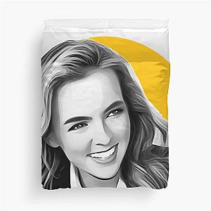 Jodie Comer Black and White Villanelle Smiley Face Duvet Cover