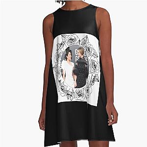 Sandra Oh and Jodie Comer rose wreath pullover hoodie a-line dress