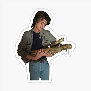 Joe Keery with his bat sticker