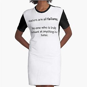 Joe Rogan Haters Quote Graphic T-Shirt Dress