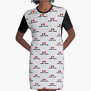 I Love Joey King Black Graphic T-Shirt Dress