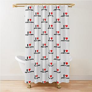 I Love Joey King - Black Font Shower Curtain