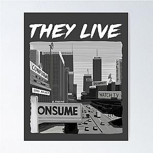 John Carpenter's They Live Illustration by Burro Poster