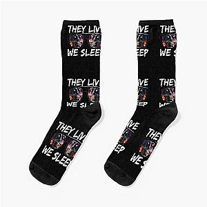 THEY LIVE WE SLEEP distressed 2 Socks