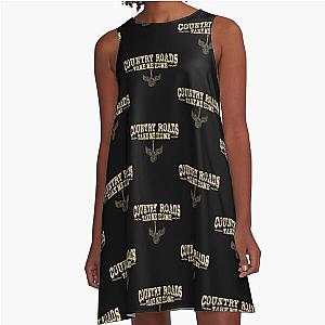 Country Roads Guitar John Denver Inspired Essential A-Line Dress