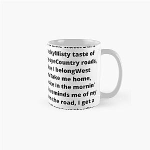 John Denver Country Roads lyrics Classic Mug