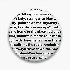 John Denver Country Roads lyrics Pin