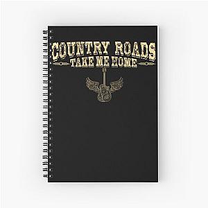 Country Roads Guitar John Denver Inspired Essential Spiral Notebook