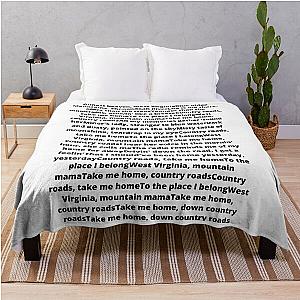 John Denver Country Roads lyrics Throw Blanket