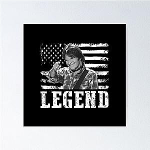 Distressed American Flag John Fogerty Music Legend Poster