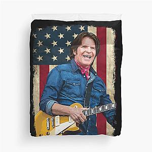 Vintage American Flag John Fogerty Legend Duvet Cover