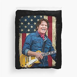 Vintage American Flag John Fogerty Legend Duvet Cover