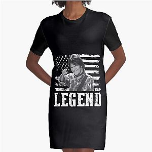 Distressed American Flag John Fogerty Music Legend Graphic T-Shirt Dress