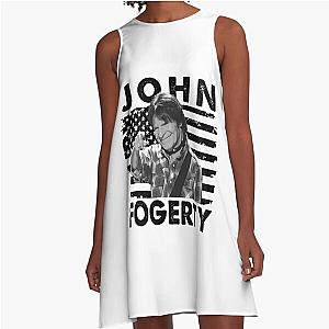 Retro American Flag John Fogerty Music Gift A-Line Dress