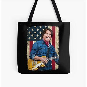 Vintage American Flag John Fogerty Legend All Over Print Tote Bag