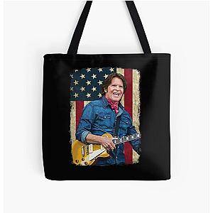 Vintage American Flag John Fogerty Legend All Over Print Tote Bag