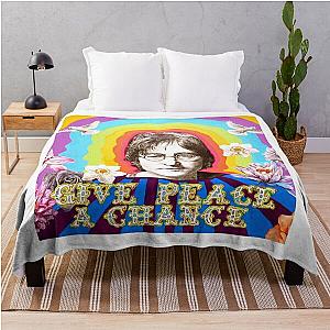 John Lennon Print Throw Blanket